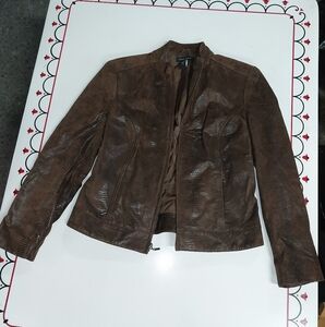 Valerie Stevens Brown Leather Jacket Classic Style